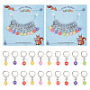 Acrylic Flat Round with Number Pendant Locking Stitch Markers HJEW-PH01870-1