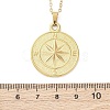 Compass 304 Stainless Steel Pendant Necklaces NJEW-M096-19G-3