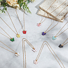 10Pcs 10 Colors Acrylic Butterfly Pendant Zinc Alloy Chain Necklaces NJEW-GO0001-19-4