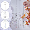 5Pcs 5 Style Clear AB Glass Pendant Decorations HJEW-GA0001-42-3