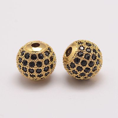Brass Micro Pave Cubic Zirconia Beads LS-ZIRC-E110-06G-1