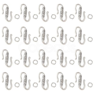 Tibetan Style Alloy S-Hook Clasps FIND-FS0005-25AS-1