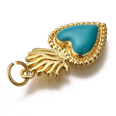 Golden Tone Brass Enamel Pendants X-KK-K750-01G-D-1