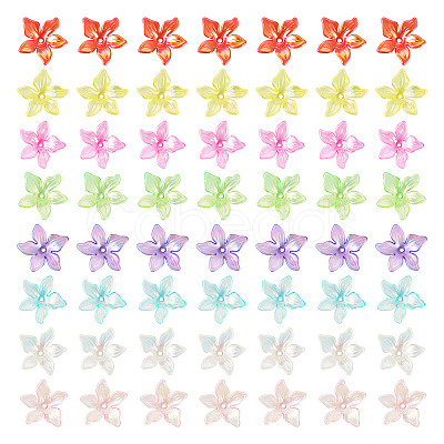 80Pcs 8 Colors Acrylic Bead Caps MACR-TA0002-01-1