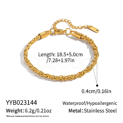 304 Stainless Steel Singapore Chain Bracelets for Women AF5599-1-1