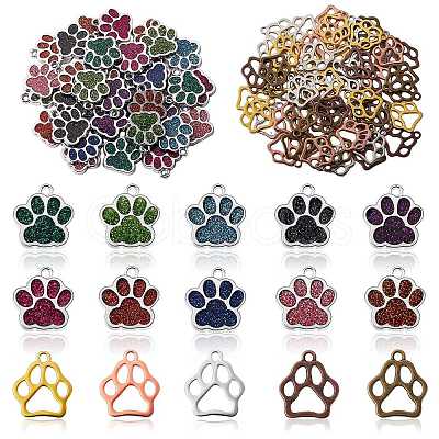 100Pcs 15 Style Alloy Enamel Charms FIND-SZ0002-06-1