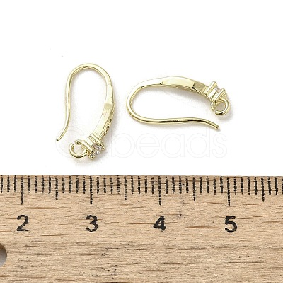 Brass Micro Pave Cubic Zirconia Earring Hooks KK-C048-13D-G-1