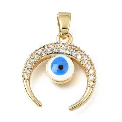 Brass Micro Pave Clear Cubic Zirconia Pendants KK-C263-22F-G-1