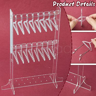 2 Layers Hanger Style Acrylic Earring Storage Display Rack ST-CJ0034-03-1