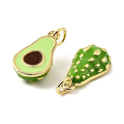 Fruit Brass Enamel Pendants KK-M324-04C-G-1