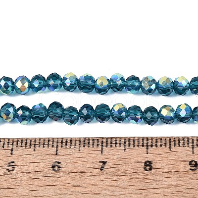 AB Color Plated Transparent Glass Rondelle Beads Strands EGLA-T029-4mm-10G-1