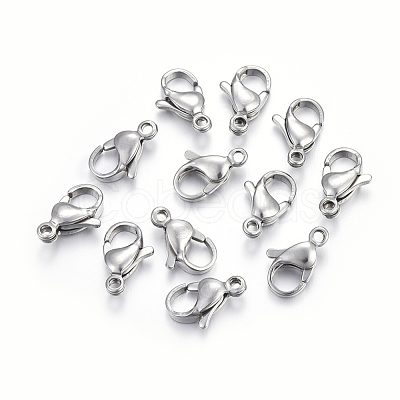 Non-Tarnish 304 Stainless Steel Lobster Claw Clasps X-STAS-F182-01P-C-1