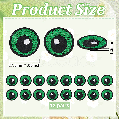 12Pairs Computerized Embroidery Cloth Self Adhesive Patches PATC-BC0001-12C-1