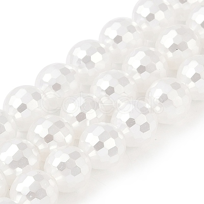 Electroplated Glass Pearl Beads Strands BSHE-C007-A01-02-1-1