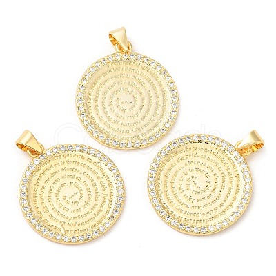 Brass with Cubic Zirconia Pendants KK-K332-16A-G-1