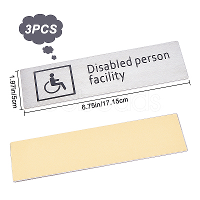 430 Stainless Steel Sign Stickers STAS-GF0001-06C-1