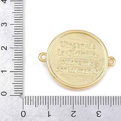 Religion Brass Pave Clear Cubic Zirconia Connector Charms KK-L275-01G-1