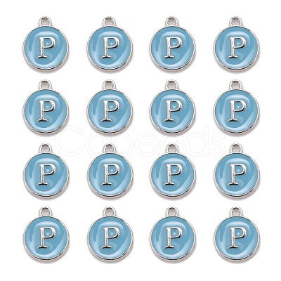 Platinum Plated Alloy Enamel Charms ENAM-S118-04P-P-1