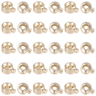 30Pcs Brass Crimp Beads KK-BBC0025-42-1