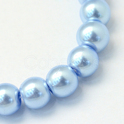 Baking Paint Pearlized Glass Pearl Round Bead Strands HY-Q003-4mm-24-1