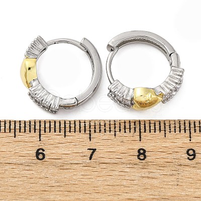 Brass Micro Pave Clear Cubic Zirconia Hoop Earrings EJEW-H158-20A-GP-1