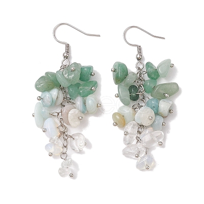 Natural Green Aventurine Earrings EJEW-TA00462-01-1