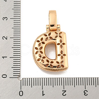 Brass Micro Pave Clear Cubic Zirconia Pendants KK-B099-01G-D-1