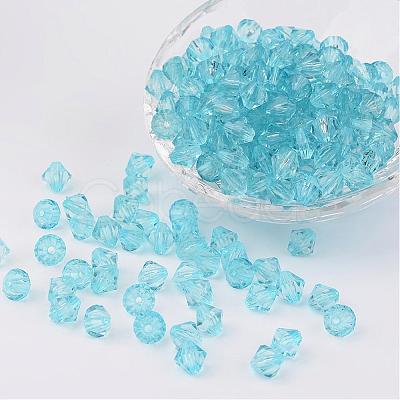 Faceted Bicone Transparent Acrylic Beads DBB6mm-87-1