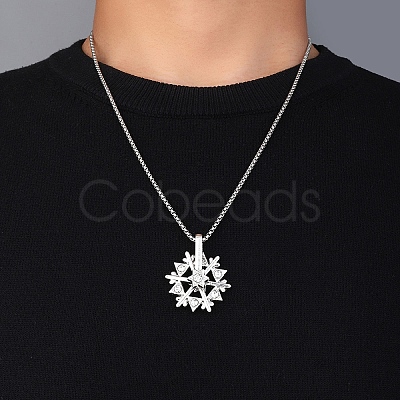 Zinc Alloy with Rhinestone Pendant Necklaces NJEW-M211-15P-01-1