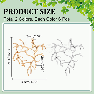 12Pcs 2 Colors Brass Pendants FIND-NB0005-27-1