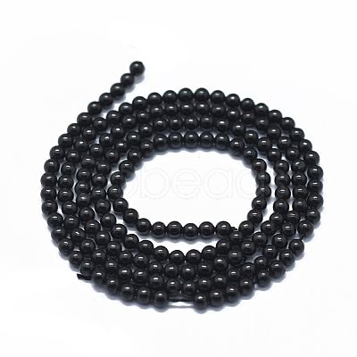 Natural Black Spinel Beads Strands G-D0013-83-1