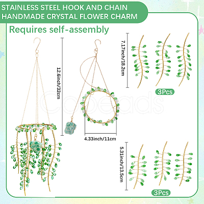 1Bag Iron & Glass Hanging Ornaments HJEW-SP0001-65A-1