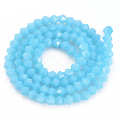 Opaque Solid Color Glass Beads Strands GLAA-Q080-4mm-B11-1