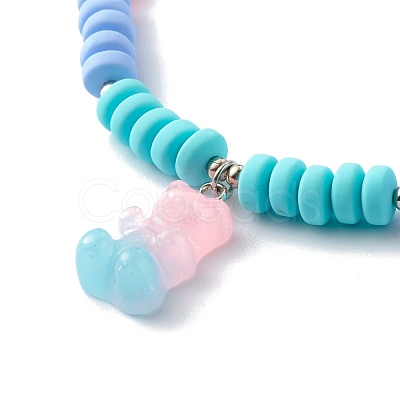 Polymer Clay Beaded Necklaces NJEW-JN03585-05-1