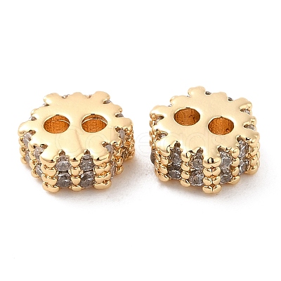 Brass Micro Pave Clear Cubic Zirconia Slide Charms KK-F860-69G-1