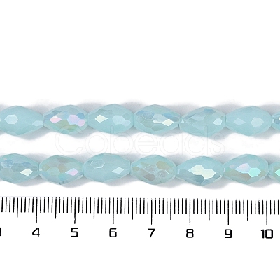 Opaque Solid Color Electroplate Glass Beads Strands EGLA-N013-P4mm-B11-1