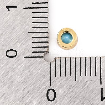 Rack Plating Flat Round Brass Micro Pave Cubic Zirconia Cabochons KK-F874-03G-05-1