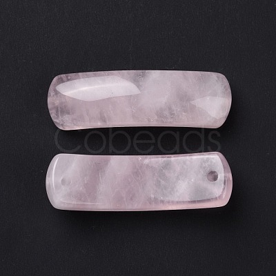 Natural Rose Quartz Connector Charms G-D460-02L-1