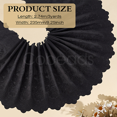 3Yards Cotton Embroidery Flower Pattern Ribbon OCOR-MA0001-83A-1