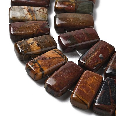 Natural Polychrome Jasper/Picasso Stone/Picasso Jasper Beads Strands G-L585-D01-01-1