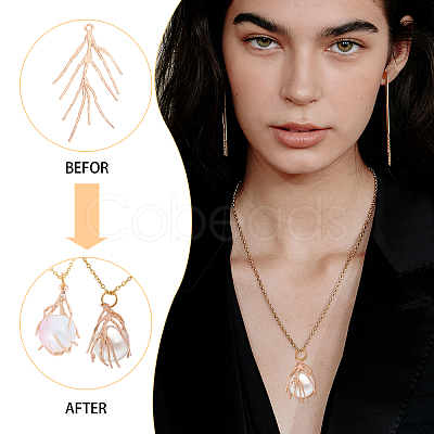 8Pcs 2 Colors Brass Branch Pendants KK-CA0002-77-1