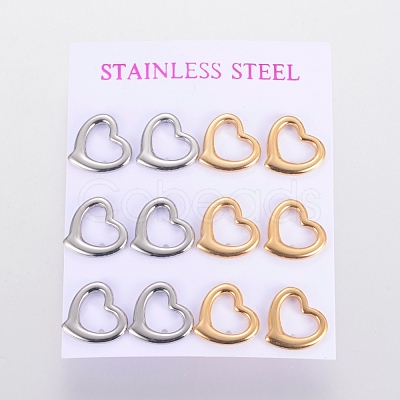 304 Stainless Steel Stud Earrings EJEW-I235-15-1
