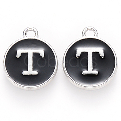 Platinum Plated Alloy Charms X-ENAM-S118-02T-P-1
