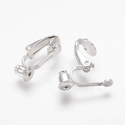 Brass Clip-on Earring Converters Findings KK-Q115-S-NF-1