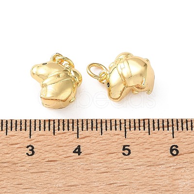 Brass Micro Pave Black Cubic Zirconia Charms CU-CBA03AF-02G-1