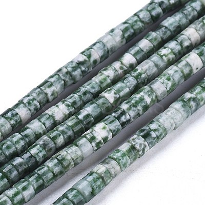 Natural Green Spot Jasper Beads Strands G-F631-A36-1