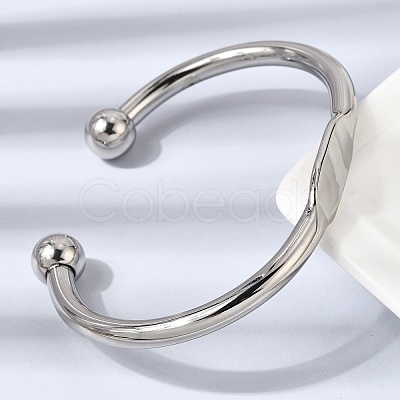 304 Stainless Steel Cuff Bangles BJEW-D408-31P-1