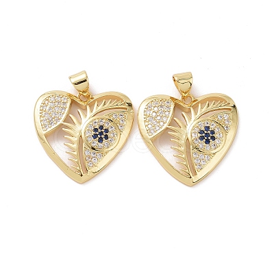Brass with Cubic Zirconia Pendants KK-G453-09G-1