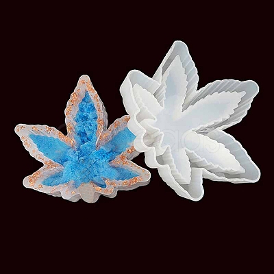 DIY Pot Leaf Ashtray Silicone Molds Kits DIY-OC0003-53-1