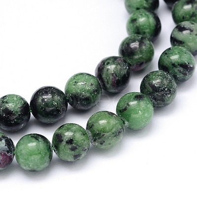 Round Natural Ruby in Zoisite Bead Strands G-F222-11-4mm-1
